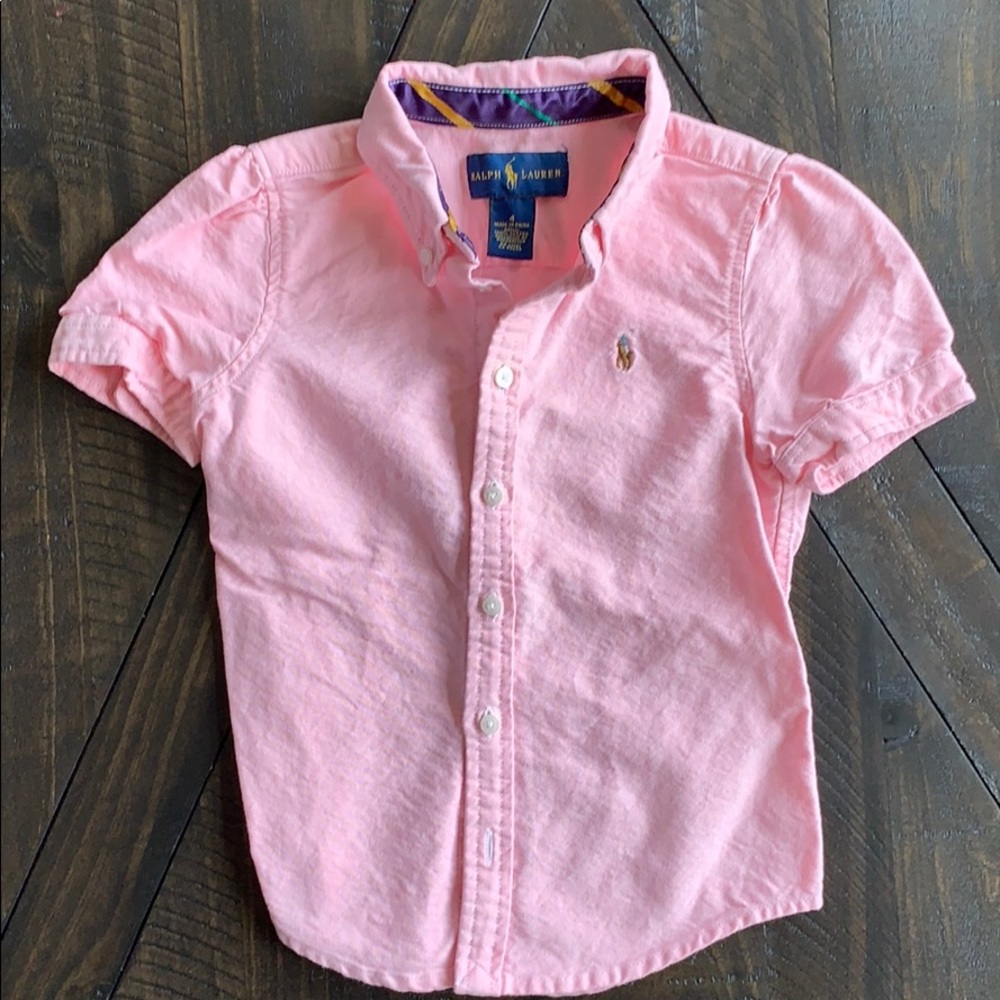 Girls size 4 pink Ralph Lauren shirt - Picture 2 of 5